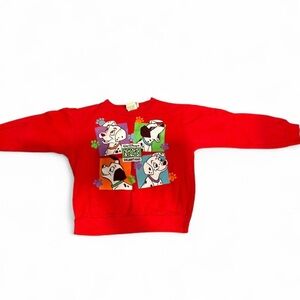 Disney 101 Dalmatians Red Pullover Sweatshirt Unisex Kids Size S Cotton Graphic